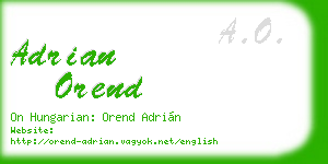 adrian orend business card